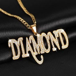 Iced Out Single Name Necklace