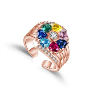 beautiful custom printed engraved 7 seven birthstone names rose gold ring for mother daugther grandma for birthday or any special occations.jpg
