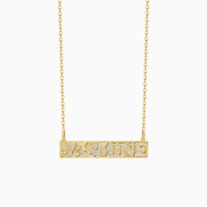 Sparkling Carved Name Necklace
