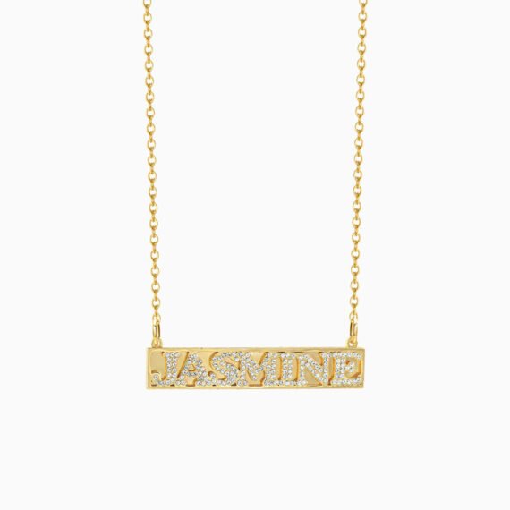 Sparkling Carved Name Necklace