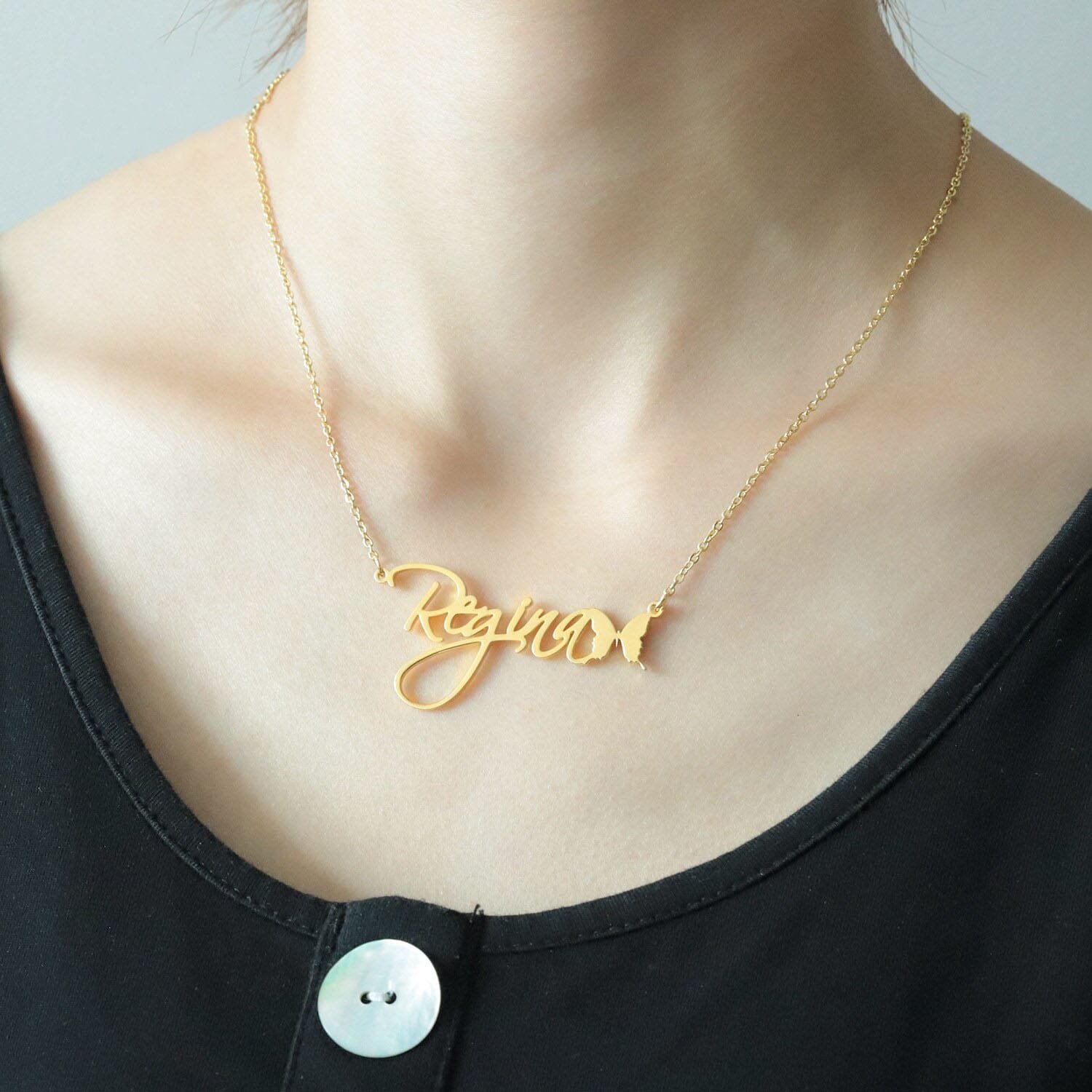 Butterfly Cursive Name Necklace - Image 8