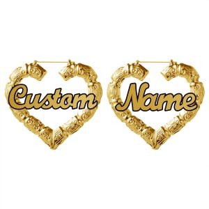 Bamboo Heart Shape Earrings