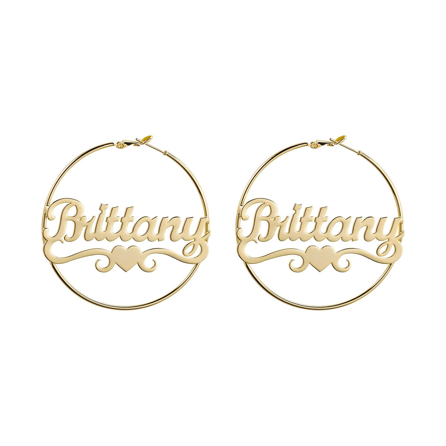 Heart Name Hoop Earrings - Image 3