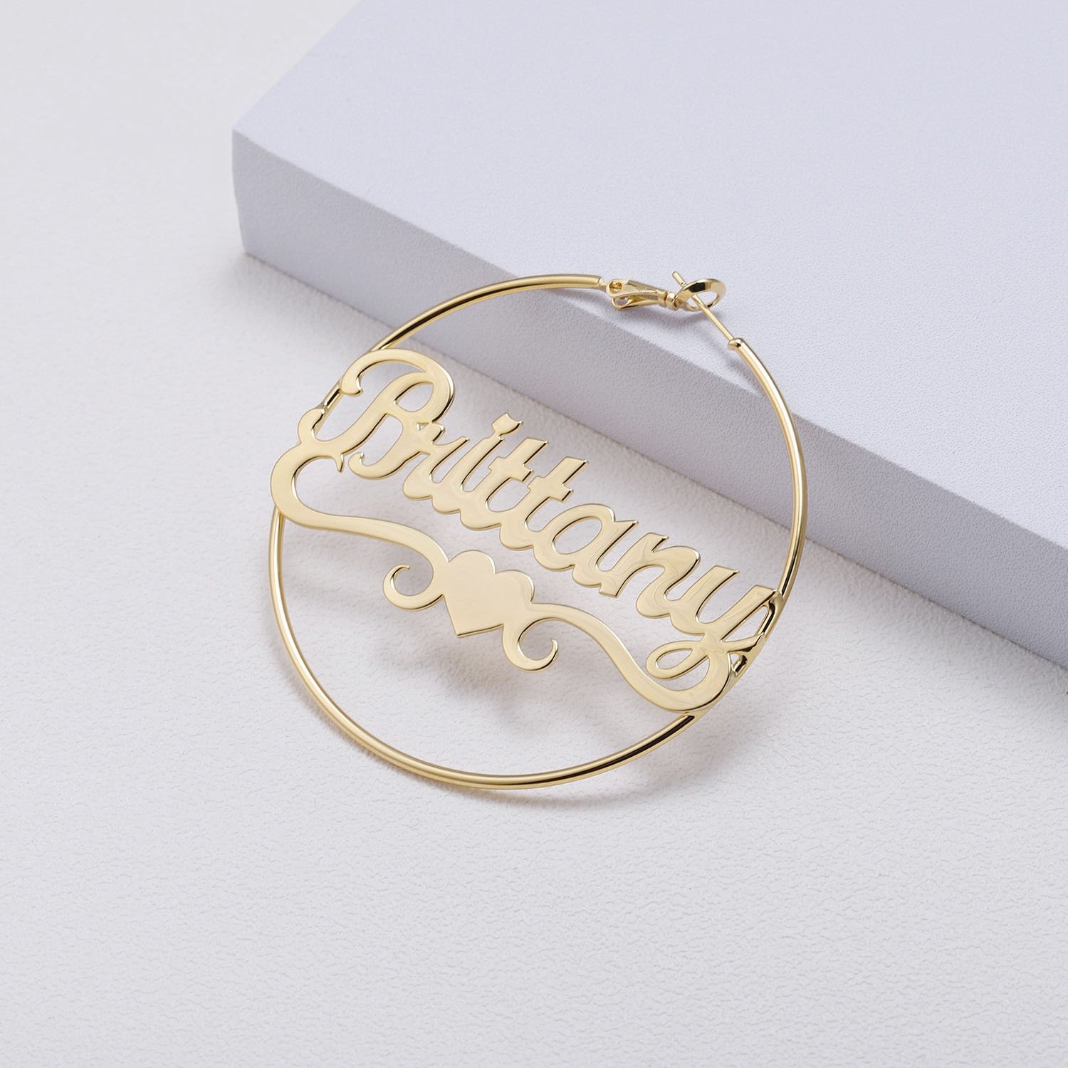 Heart Name Hoop Earrings - Image 8