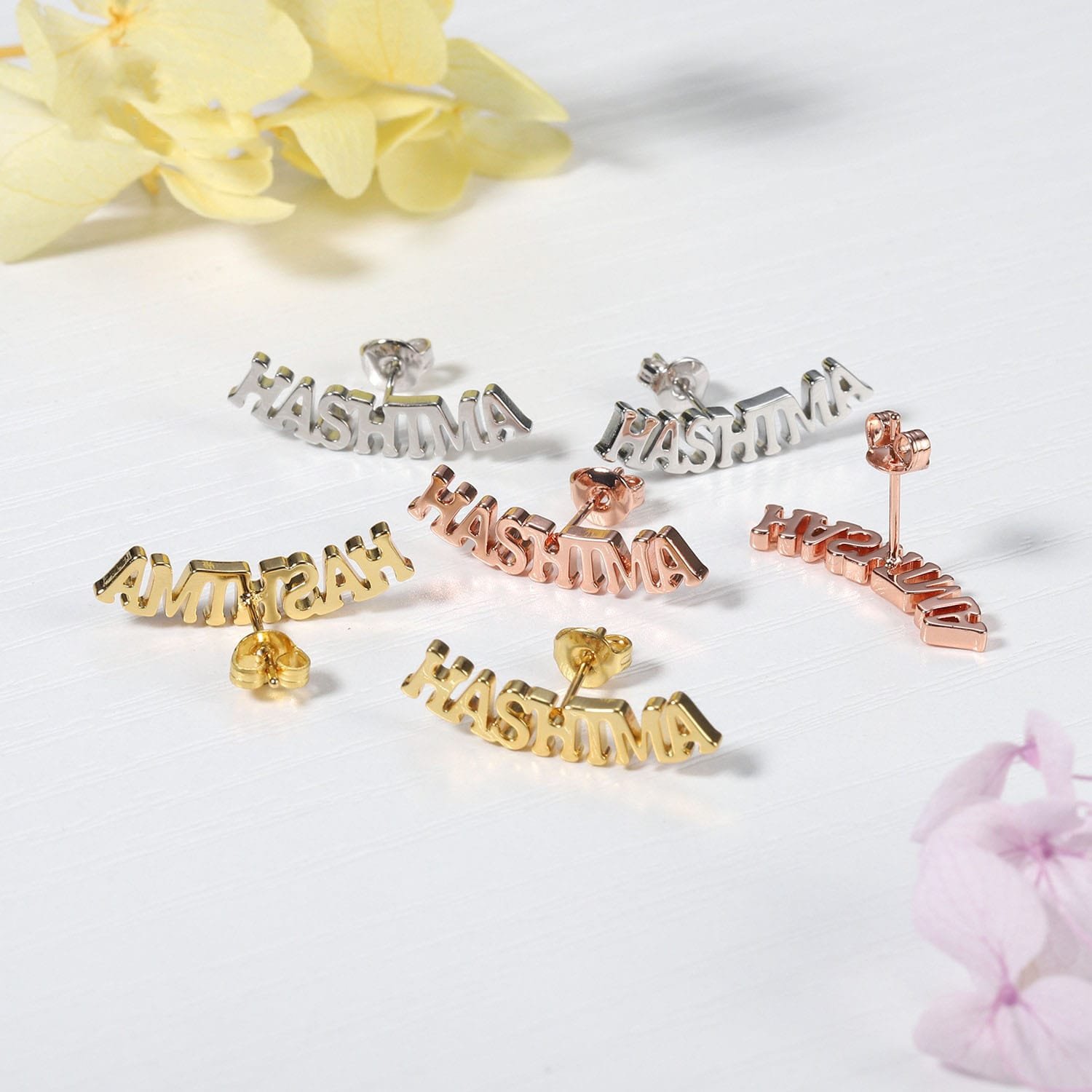 Stud Capital Name Earrings - Image 6