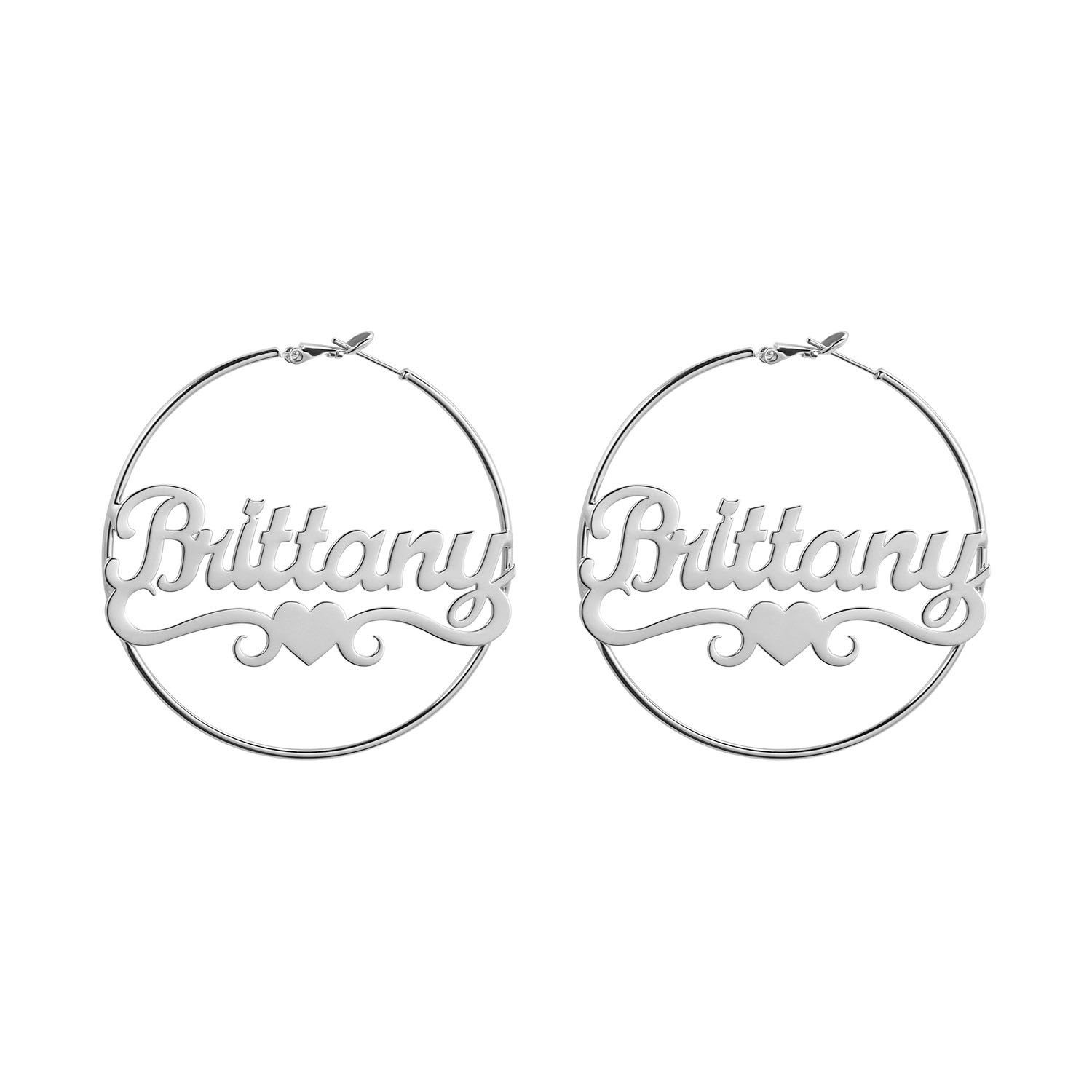 Heart Name Hoop Earrings - Image 4