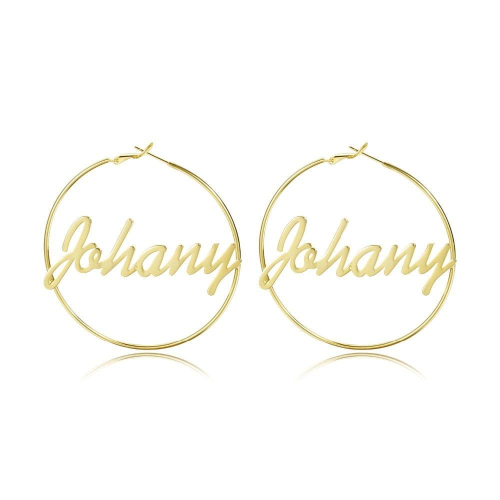 Cursive Name Hoop Earrings - Image 2