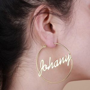 Cursive Name Hoop Earrings