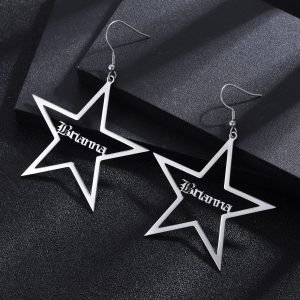 Star Drop Name Earrings