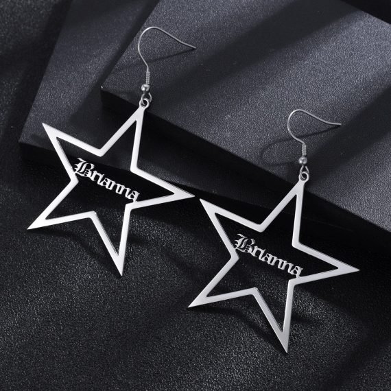 Personalized-Five-pointed-Star-Name-Earrings-in-Stainless-Steel18K-Gold-Plate-Custom-Name-Jewelry-Nameplated-Earrings