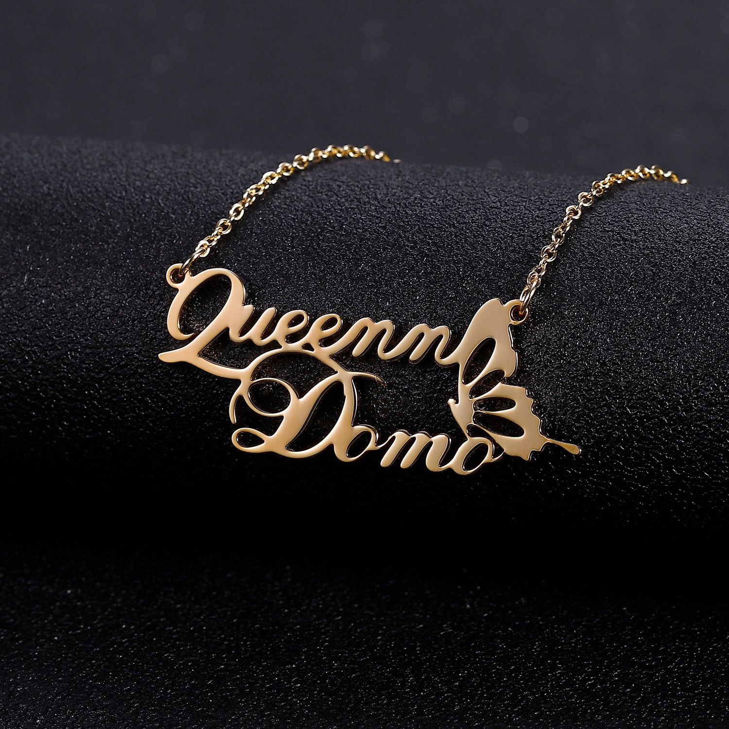 Butterfly Couple Name Necklace | Custom 