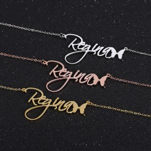 Butterfly Cursive Name Necklace