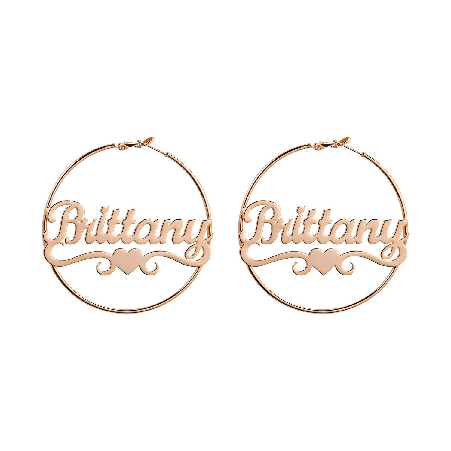Heart Name Hoop Earrings - Image 5