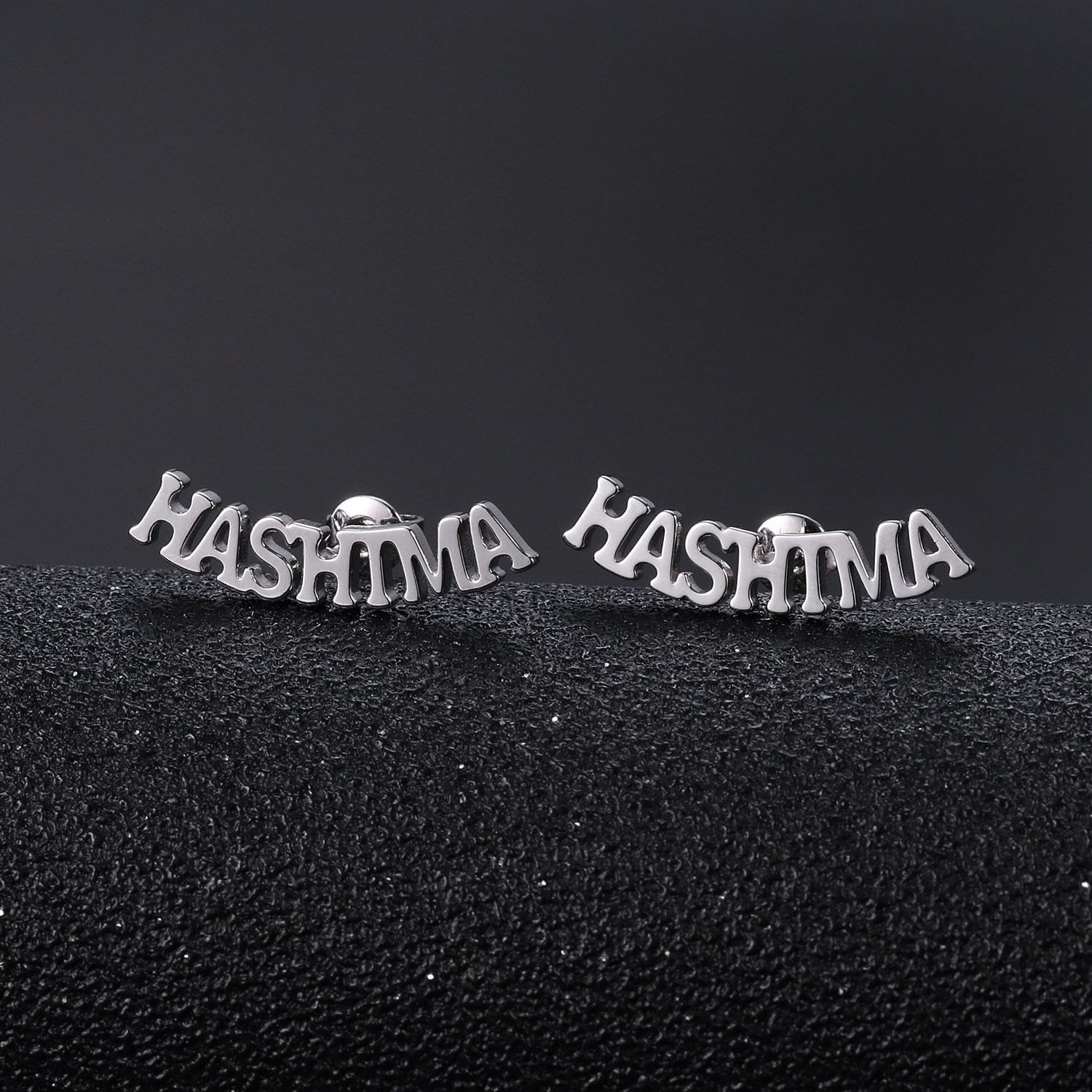 Stud Capital Name Earrings - Image 3