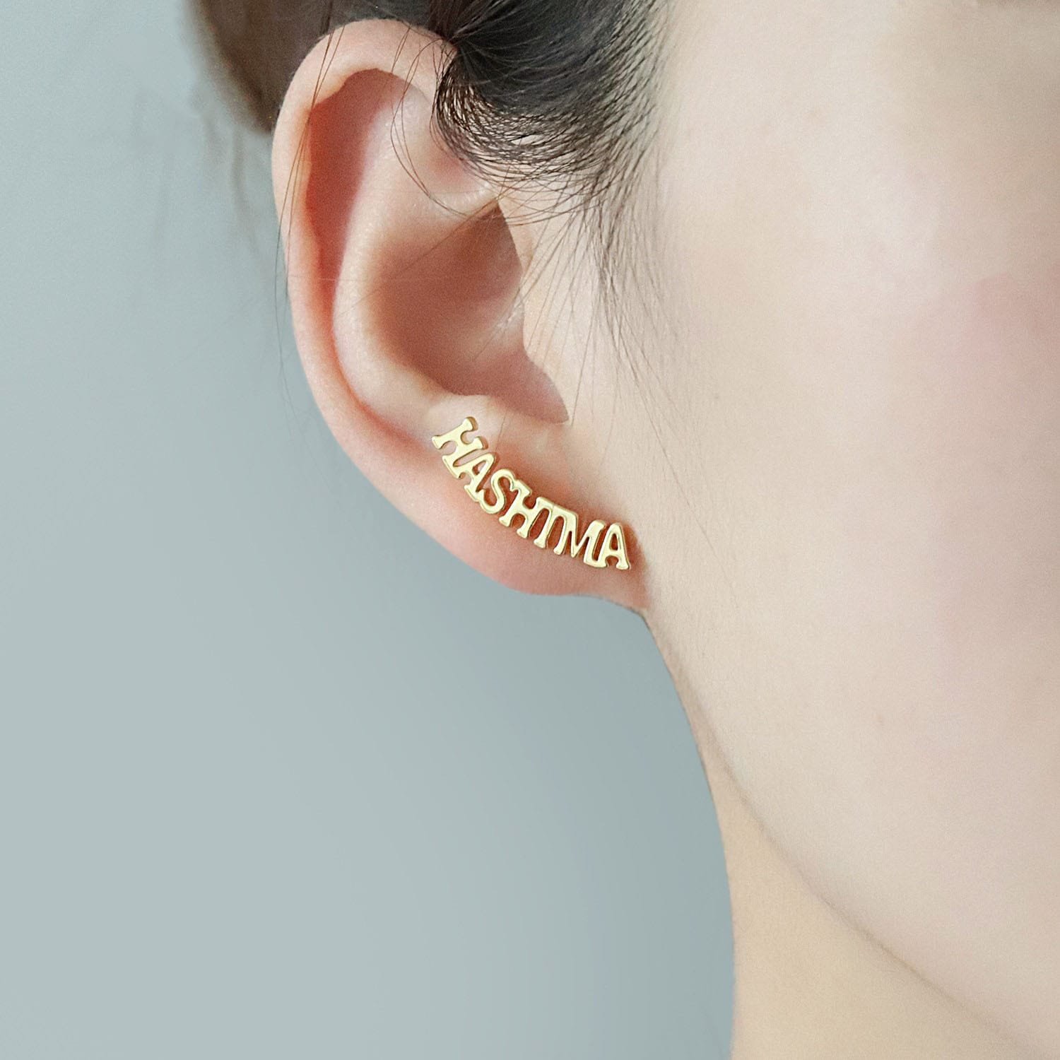 Stud Capital Name Earrings