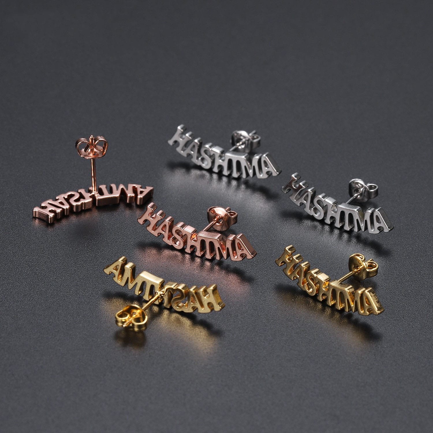 Stud Capital Name Earrings - Image 5