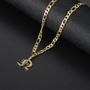 Old English Single Letter Necklace