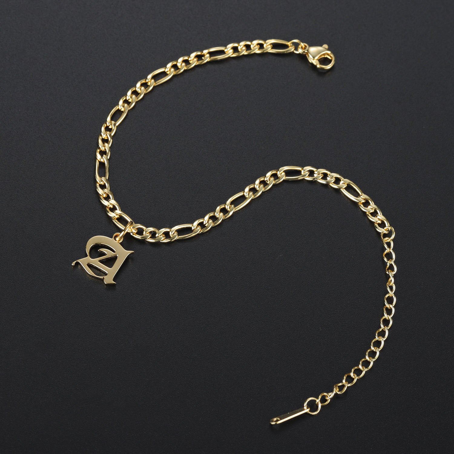 Old English Single Letter Anklet - Image 3