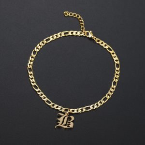 Old English Single Letter Anklet