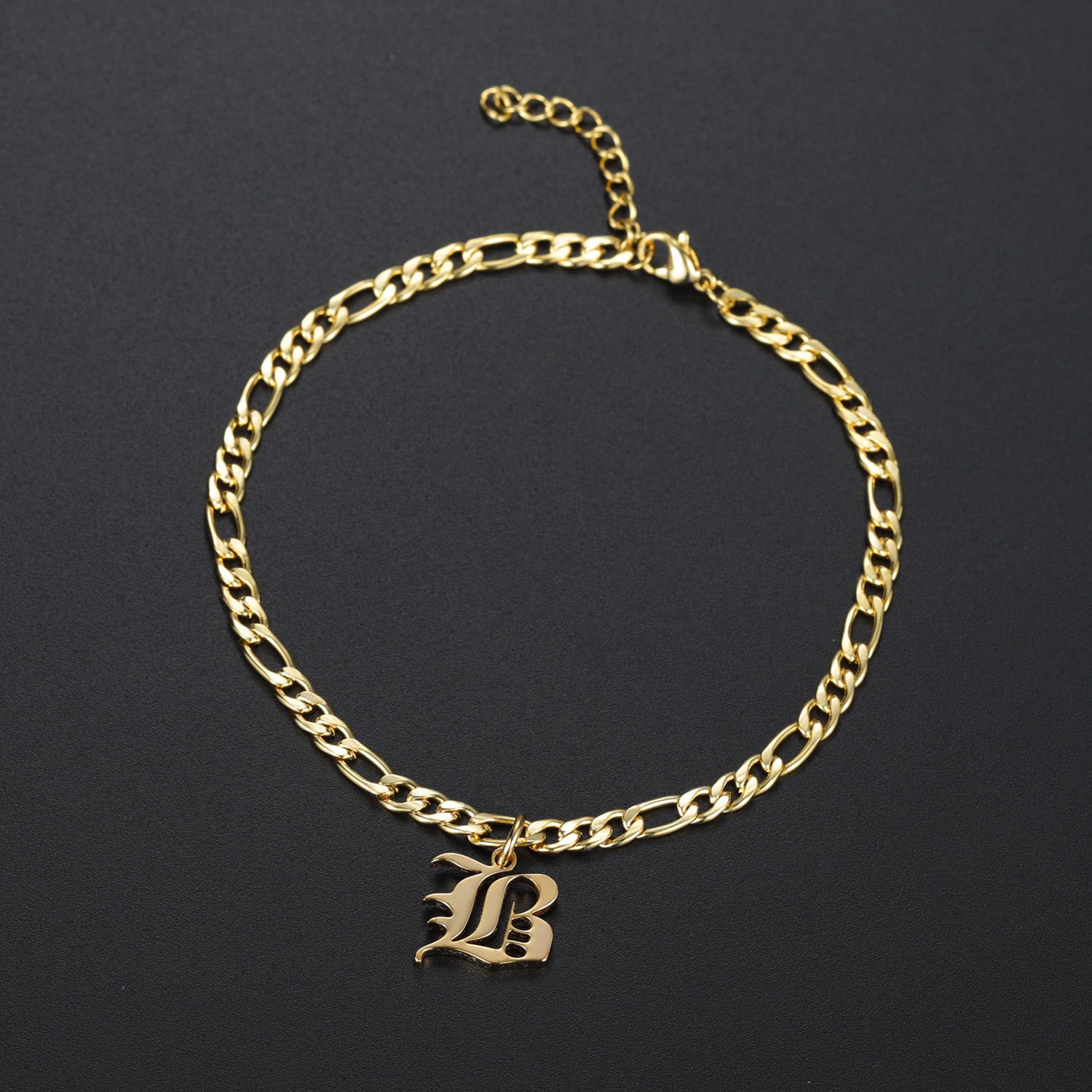 Old English Single Letter Anklet