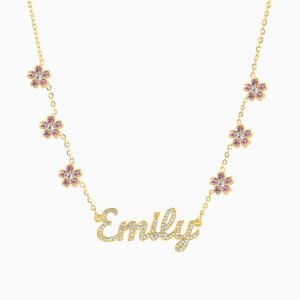 Sparkling Flower Name Necklace