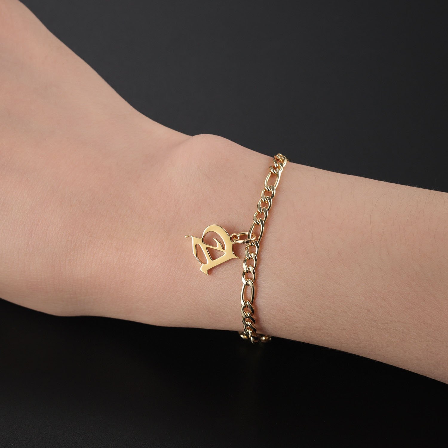 Old English Single Letter Bracelet - Image 3