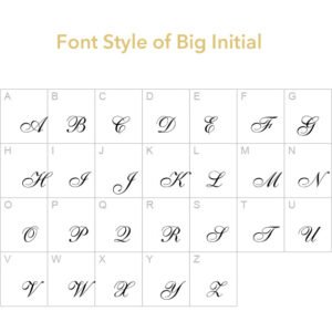 font style of initial name necklace