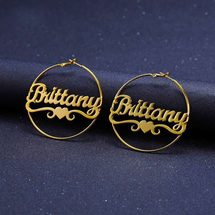 Large-bamboo-earring-custom-name-jewelry-sparkling-iced-out-heart-hoop-earrings