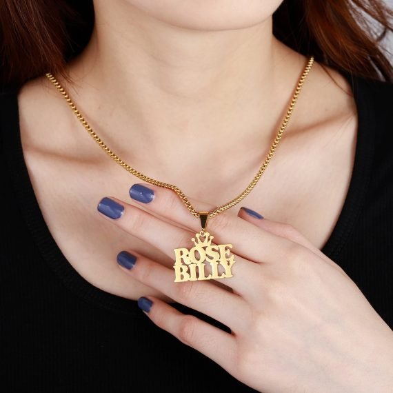 Custom Made Shine Name Necklace With Multiple Names Professional Name Necklace For Casual Meetups And Family Events Crown Name Necklace Royal Jewelry Wear