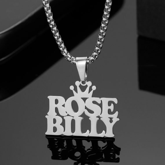 Silver Name Necklace High Quality Silver Color Plated Name Necklace For Crown Jewelry Lovers Simple Casual Name Necklace For Regular Wear