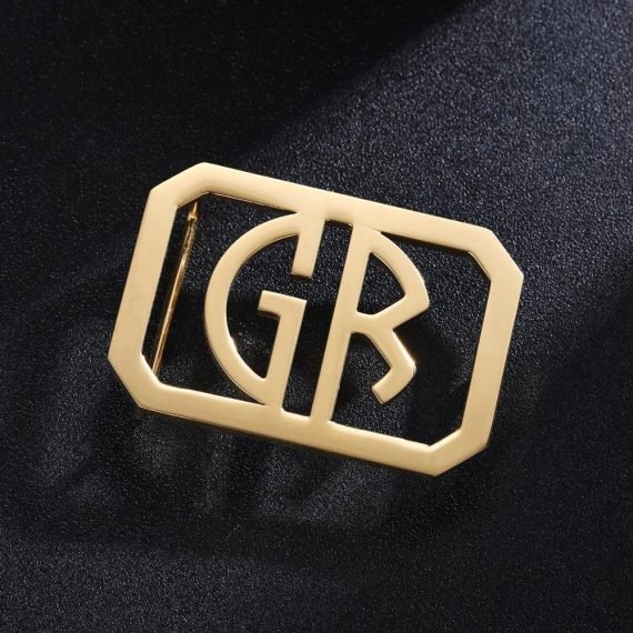 belt buckle with 2 letters monogram design for men