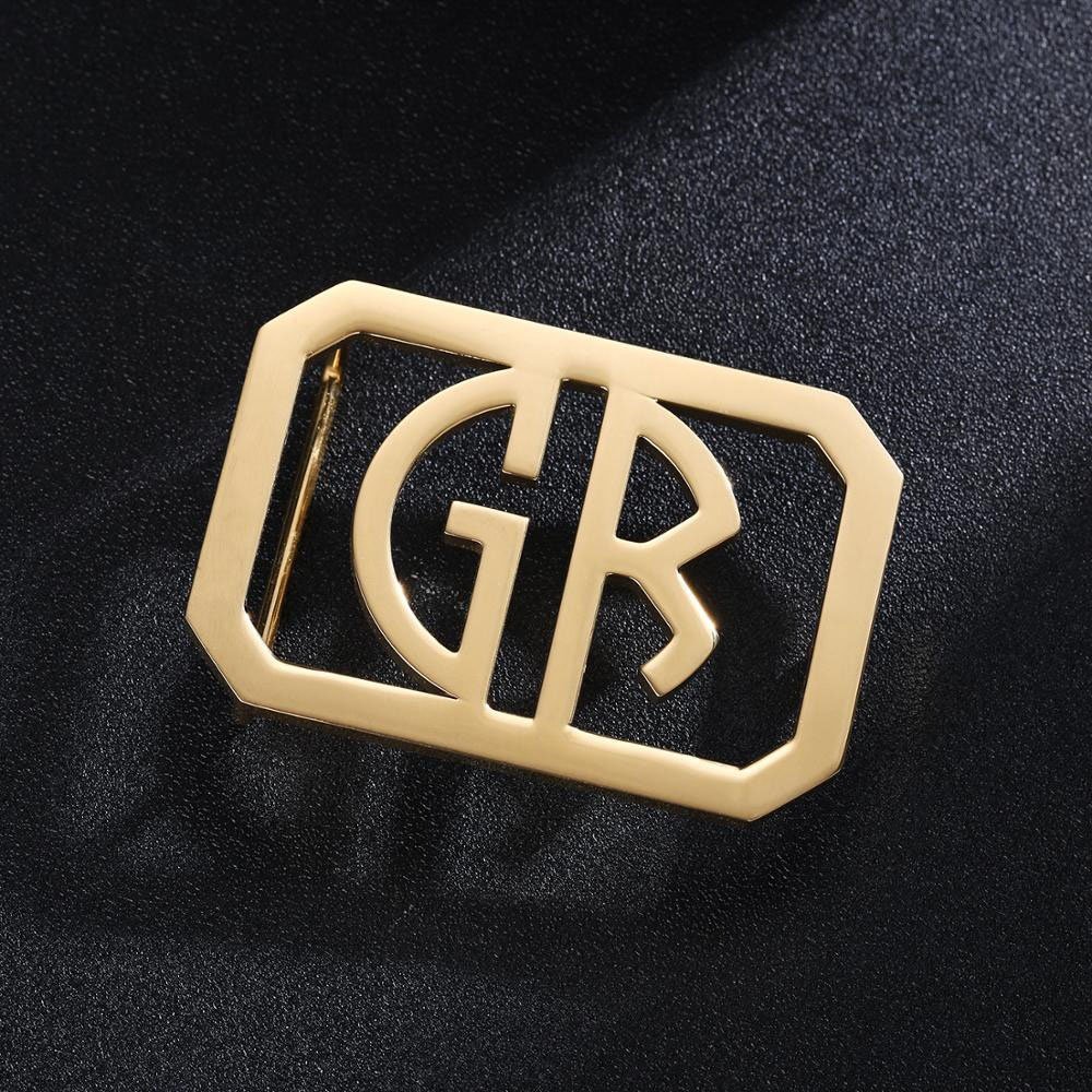 belt buckle with 2 letters monogram design for men