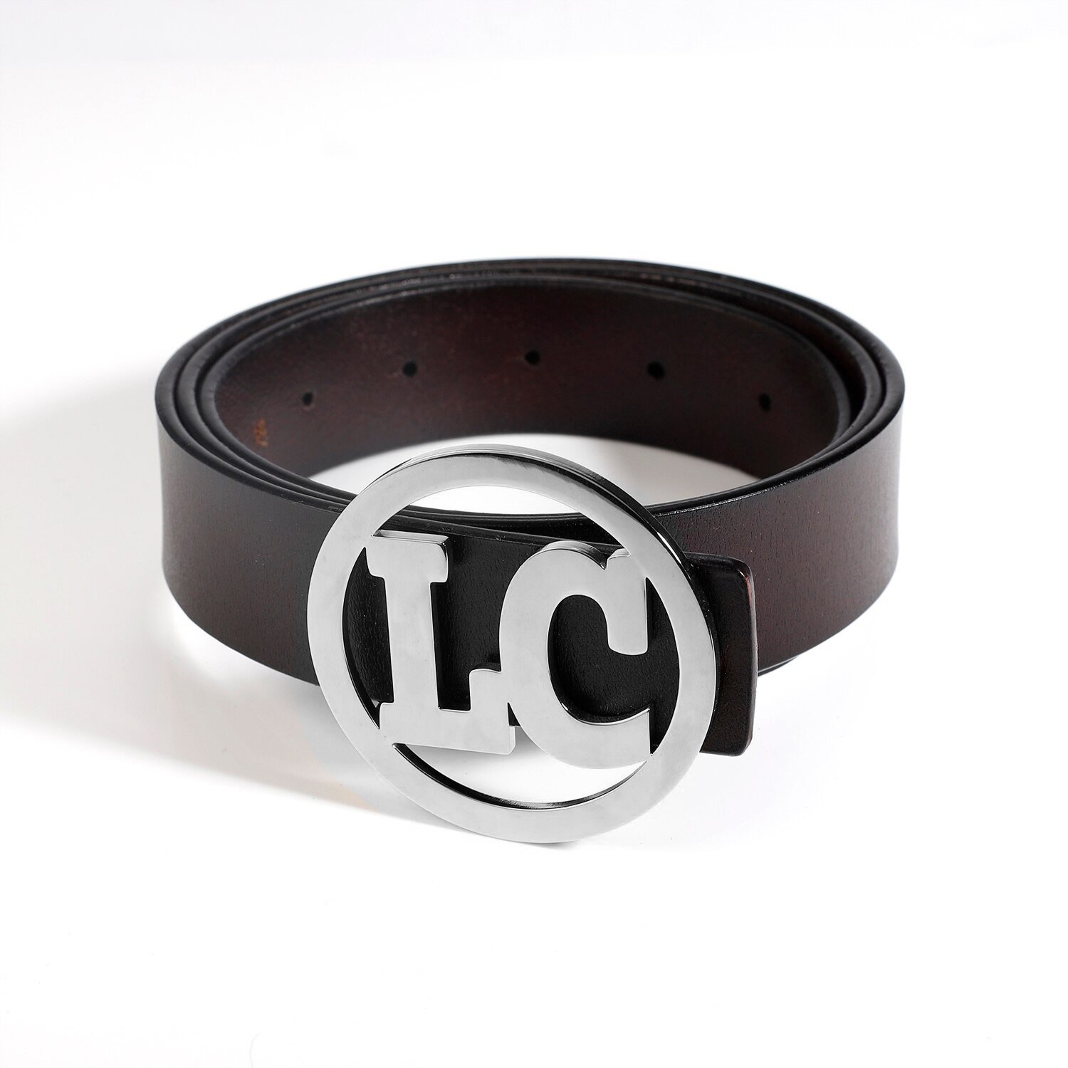 customizable personalized belt buckle for men with 2 letters silver color