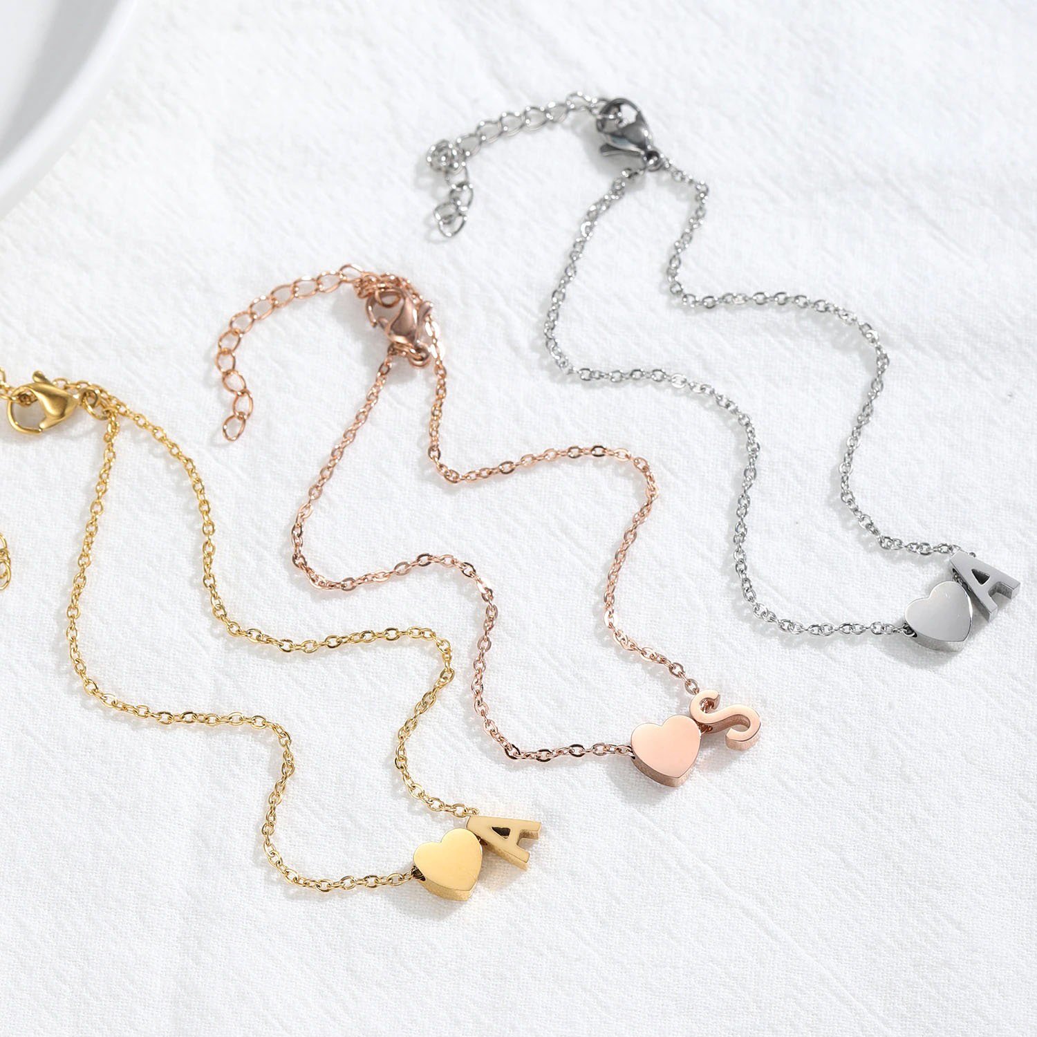 gold silver rose gold color personalized letter anklet design for women girl wife daughter