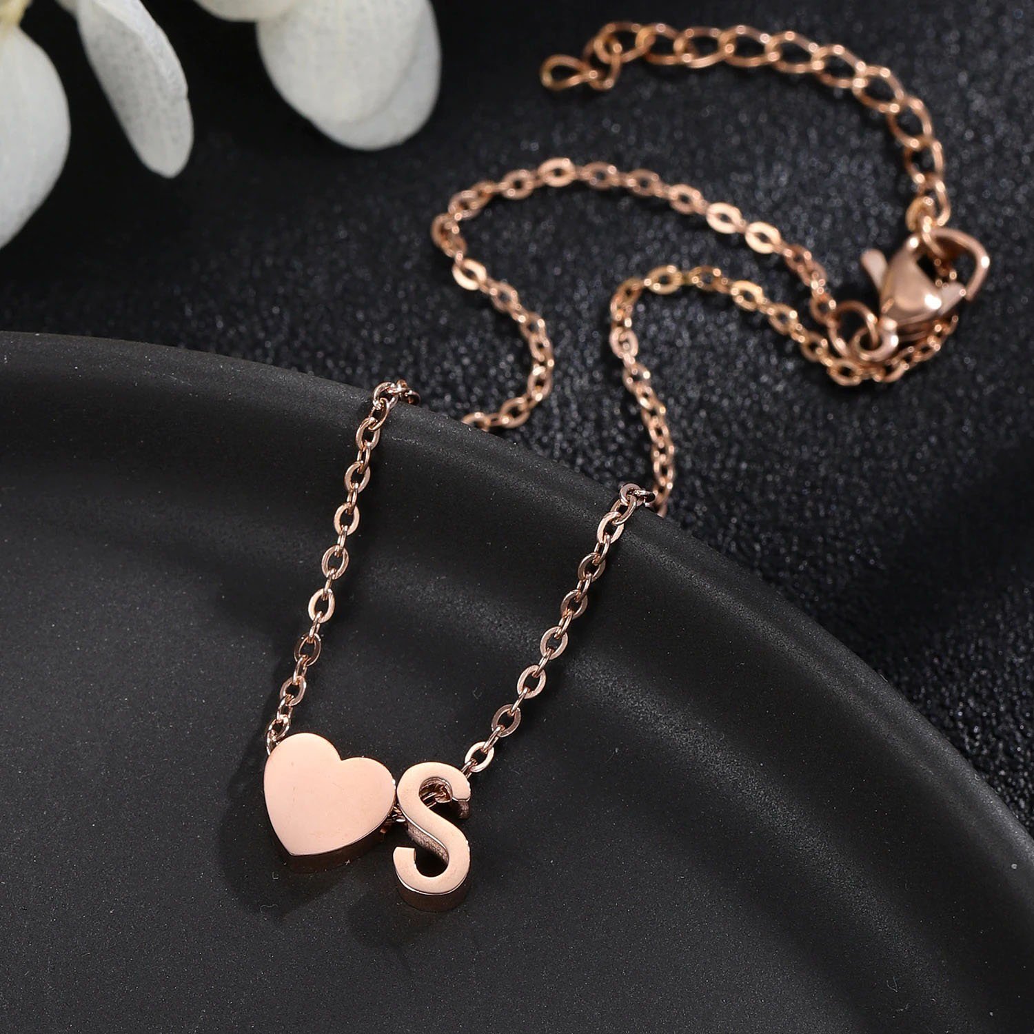 letter s personalized custom initial anklet for women