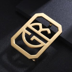 monogram style 2 initials letters custom belt buckle design for fathers day