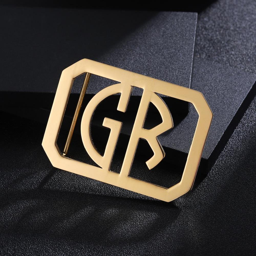 personalized custom belt buckle with 2 letters for men