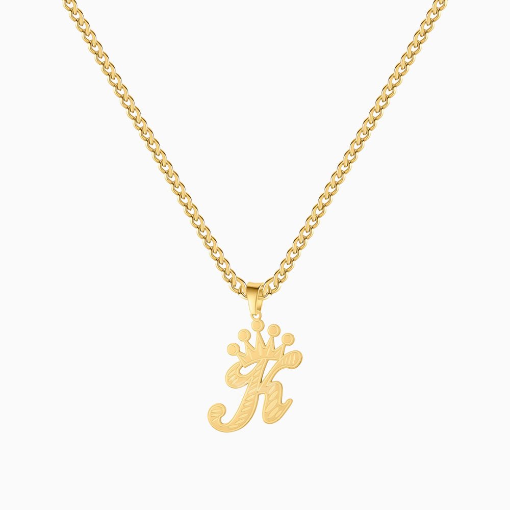 Custom Crown Letter Necklace