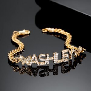 Crystal Inlaid Custom Name Bracelet For Women High Quality Custom Name Jewelry For Ladies Personalized Casual Jewelry For Girls