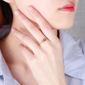 Custom Name Rings For Women High Quality Durable Name Ring For Daily Use In Gold Silver Rose Gold Stainless Steel Personalized Jewelry