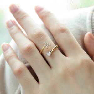 English Letter Custom Ring For Crystal Jewelry Lover In Gold Silver Rose Gold Jewelry