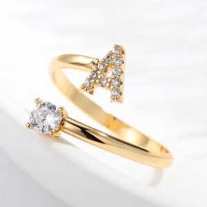 Gold Color Adjustable Custom Name Ring For Women Personalized Jewelry Wear