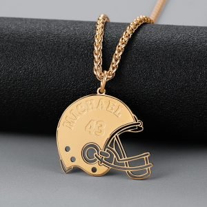 Gold Custom Name Necklace For Men Premium Quality Name Necklace American Football Player Necklace Unique Jewelry For Men