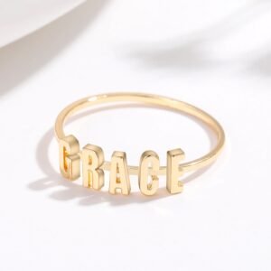 Gold Custom Name Ring For Teenage Girls Simple Looking Personalized Jewelry Ring