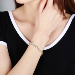 High Quality Custom Made Name Bracelet For Bling Jewelry Lovers Custom Name Bracelet For Women Sparkling Crystal Bracelet Gold Jewelry