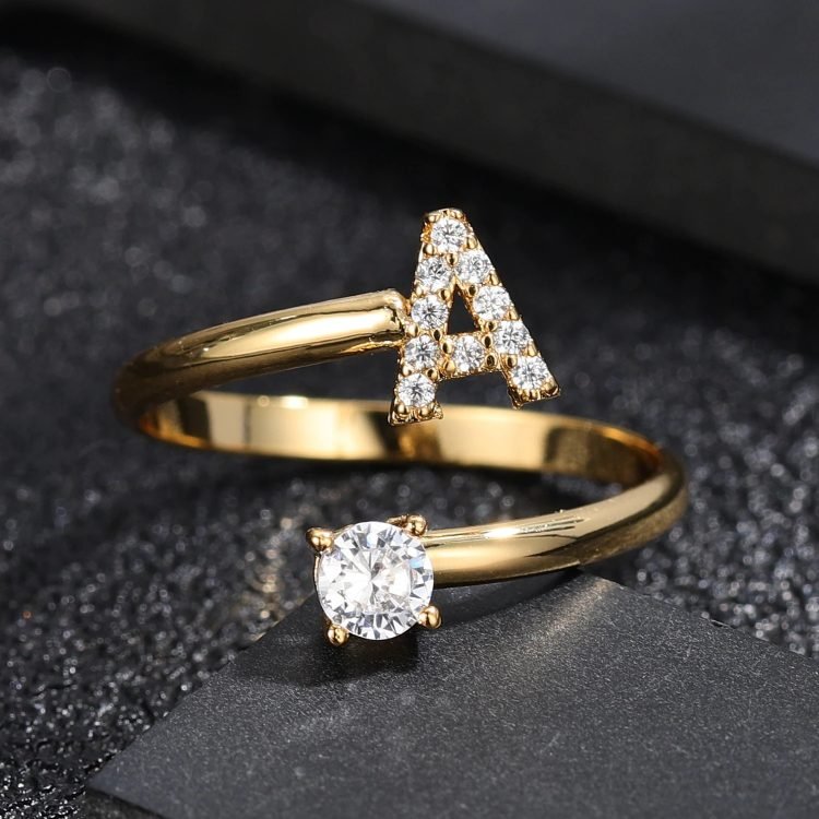 Initial English Letter Ring For Crystal Name Jewelry Lovers Personalized Jewelry