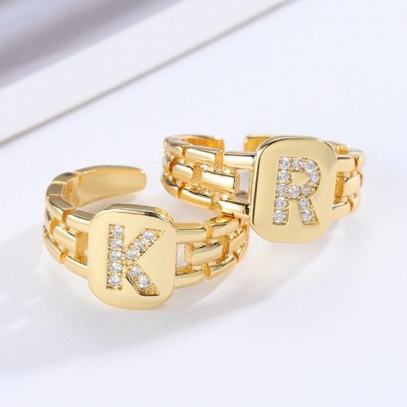 Personalized Crystal Letter Ring Women’s Jewelry For Party Outfits Custom English Initial For Personal Use High Quality Jewelry From Beceff