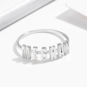 Personalized Separate English Letter Name Ring Shine Finger Wear Jewelry For Women