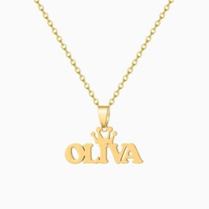 Crown Multiple Names Necklace