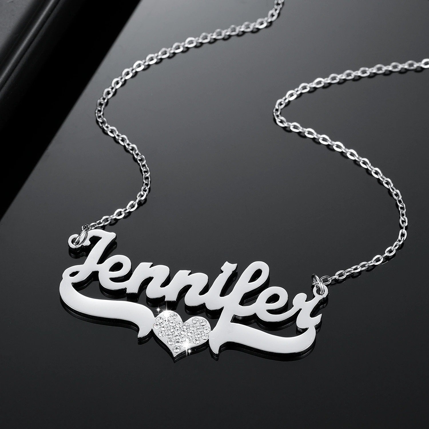 Bling Heart Name Necklace - Image 4